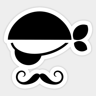 Pirate with an eye patch character design Sticker